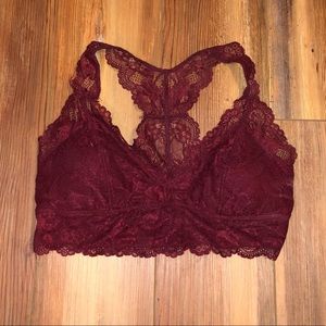 Maroon lace Bralette (Macy's)